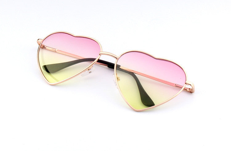 Heart Shaped Sunglasses WOMEN metal Reflective LENES Fashion sun GLASSES MEN Mirror-Dollar Bargains Online Shopping Australia