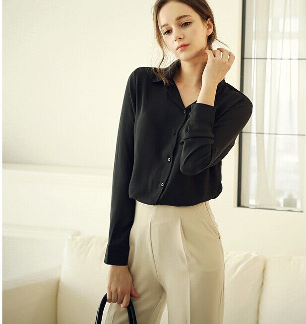 Work Wear Women Shirt Chiffon Tops Elegant Ladies Formal Office Blouse 5 Colors Blusas Femininas Plus Size XXL-Dollar Bargains Online Shopping Australia