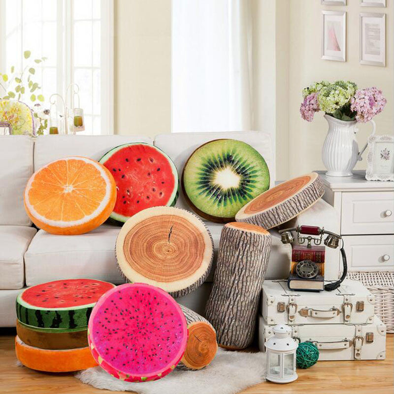 Creative 3D Summer Fruit PP Cotton Office Decorative Pillows Cute Round Chair Back Cushion Throw Pillow-Dollar Bargains Online Shopping Australia