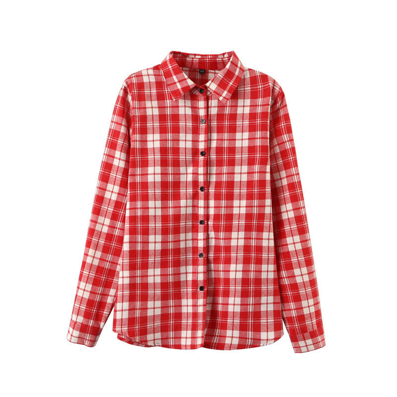 Sexy Autumn Fashion Women Blouses Casual Plaid Cotton Blousas Female Long Shirt Long Sleeve Plus Size Women Clothing BE66-Dollar Bargains Online Shopping Australia