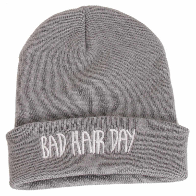 Beanie Bad Hair Day Beanie Cap Women Cotton Blend Letter Printed Knitted Winter beanies Hiphop Hats Caps RD671503-Dollar Bargains Online Shopping Australia