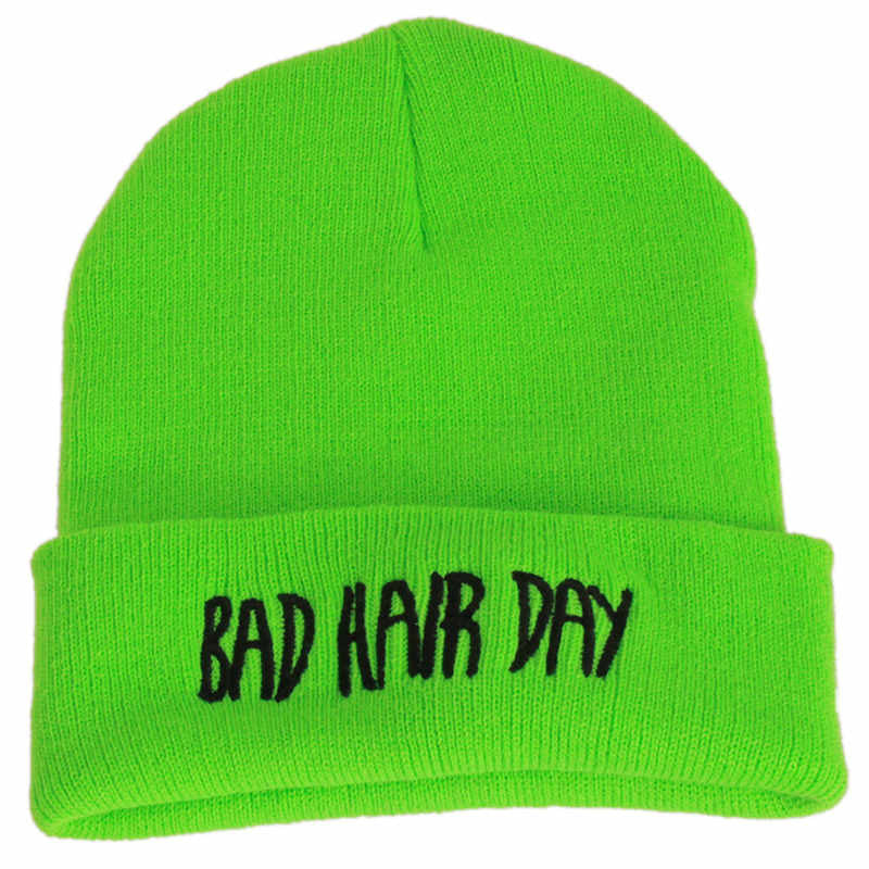 Beanie Bad Hair Day Beanie Cap Women Cotton Blend Letter Printed Knitted Winter beanies Hiphop Hats Caps RD671503-Dollar Bargains Online Shopping Australia