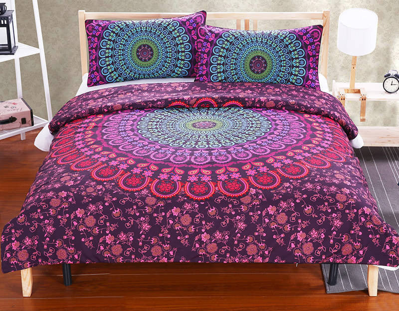 Mandala Bedding Set Concealed Bedspread Duvet Cover 2Pcs or 3Pcs Boho Bedlinen Twin Full Queen King Cal-King-Dollar Bargains Online Shopping Australia