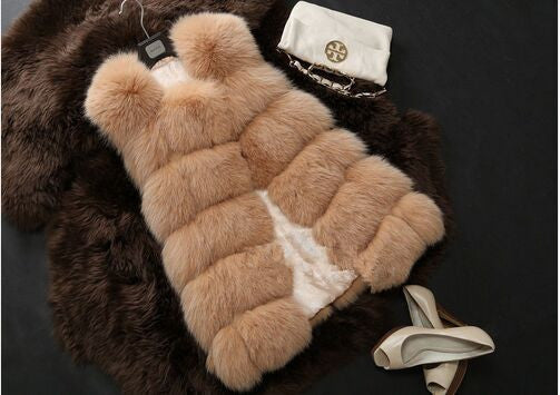 Arrival Winter Warm Fashion Women Import Coat Fur Vest High-Grade Faux Fur Coat Fox Fur Long Vest Plus Size-Dollar Bargains Online Shopping Australia