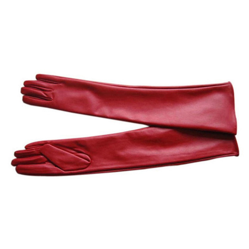 Women's Faux Leather Elbow Gloves Winter Long Gloves Warm Lined Finger Gloves-Dollar Bargains Online Shopping Australia