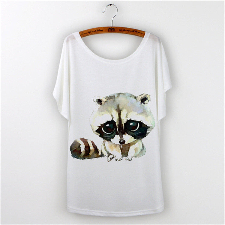 Harajuku Cat t-shirt Women Tee Shirt Femme Summer Casual Animal Cartoon print short sleeve Loose Ladies tops t shirt White-Dollar Bargains Online Shopping Australia