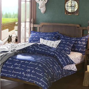 Home Textiles cotton Polyester Black&white Plaid 4pcs bedding sets bed linen bed sheet + duvet cover +Pillowcase,-Dollar Bargains Online Shopping Australia