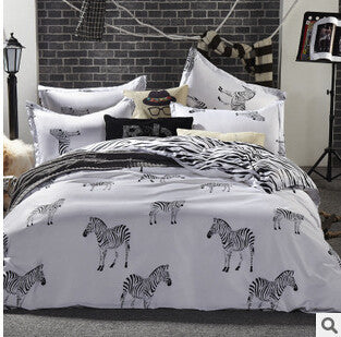 Home Textiles cotton Polyester Black&white Plaid 4pcs bedding sets bed linen bed sheet + duvet cover +Pillowcase,-Dollar Bargains Online Shopping Australia