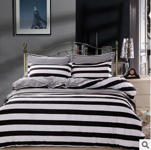 Home Textiles cotton Polyester Black&white Plaid 4pcs bedding sets bed linen bed sheet + duvet cover +Pillowcase,-Dollar Bargains Online Shopping Australia