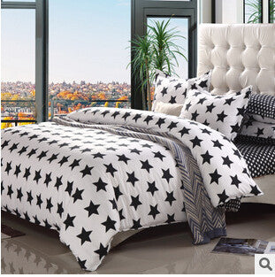 Home Textiles cotton Polyester Black&white Plaid 4pcs bedding sets bed linen bed sheet + duvet cover +Pillowcase,-Dollar Bargains Online Shopping Australia