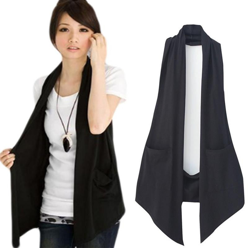 Online discount shop Australia - New  Women's All-match Slim Black Colete Vest Women Casual Waistcoat Vests Ladies Fashion Plus Size M-4XL