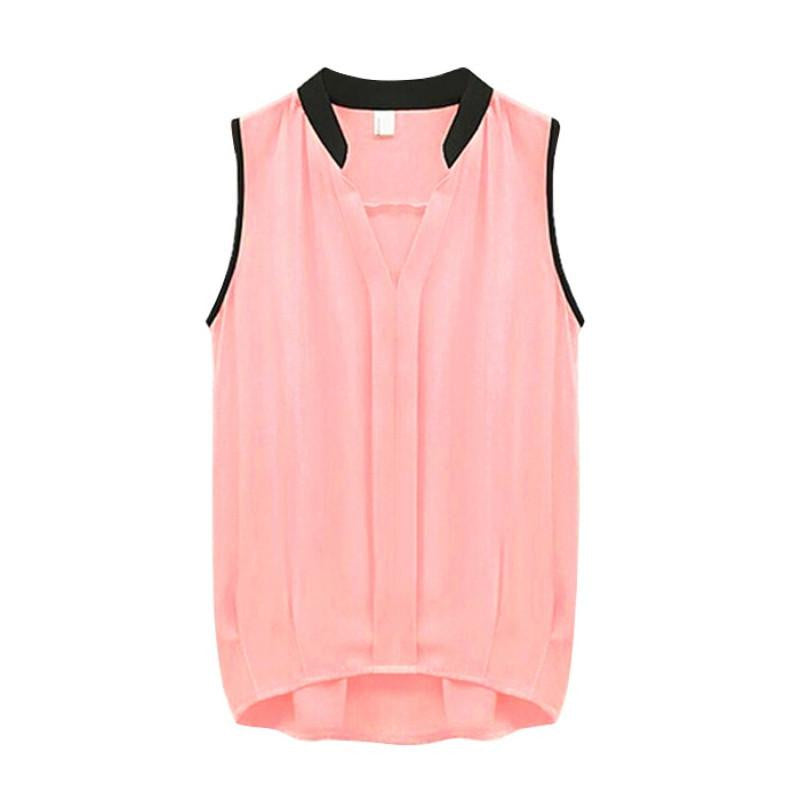 Women's Sleeveless Vest Casual Chiffon Business Loose Tops Blouse Tank Office Lady Type