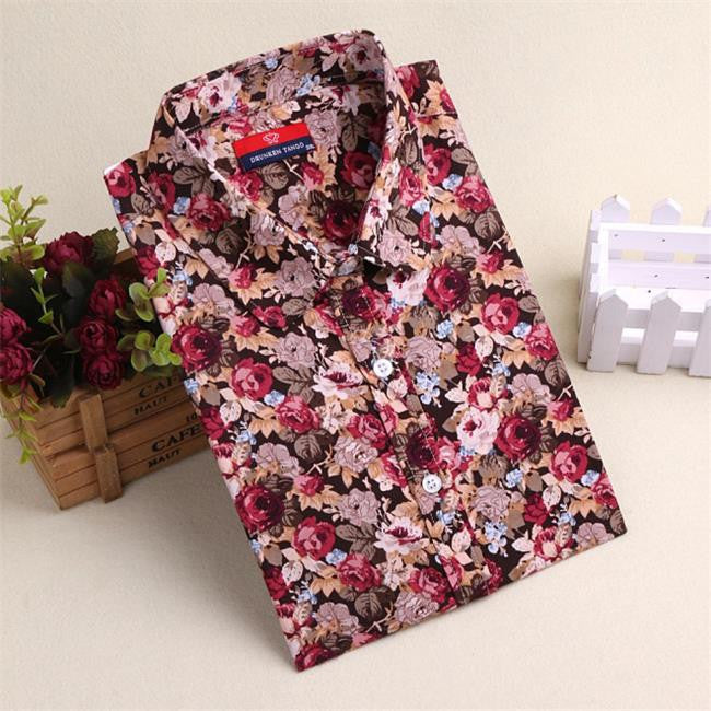 20 Colors Autumn Printing Blouse Long Sleeves Blouses Women Shirts Blusas Femininas Turn Down Collar Shirts Women Tops Fashion-Dollar Bargains Online Shopping Australia