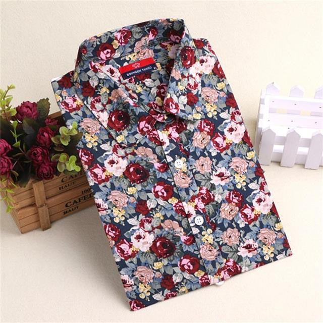 20 Colors Autumn Printing Blouse Long Sleeves Blouses Women Shirts Blusas Femininas Turn Down Collar Shirts Women Tops Fashion-Dollar Bargains Online Shopping Australia