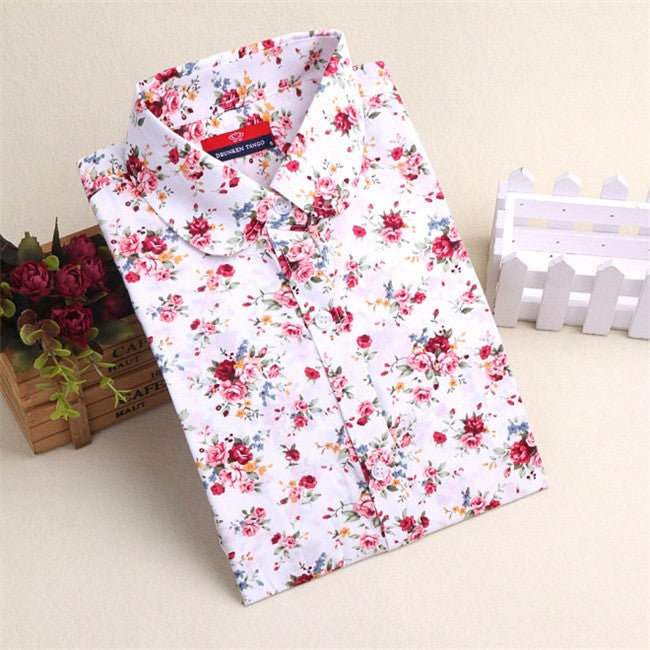 20 Colors Autumn Printing Blouse Long Sleeves Blouses Women Shirts Blusas Femininas Turn Down Collar Shirts Women Tops Fashion-Dollar Bargains Online Shopping Australia