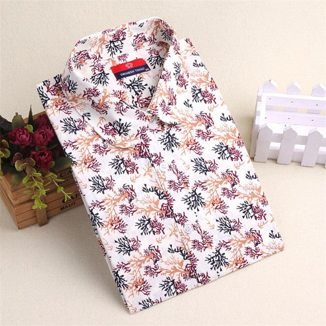 20 Colors Autumn Printing Blouse Long Sleeves Blouses Women Shirts Blusas Femininas Turn Down Collar Shirts Women Tops Fashion-Dollar Bargains Online Shopping Australia