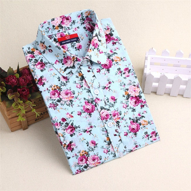 20 Colors Autumn Printing Blouse Long Sleeves Blouses Women Shirts Blusas Femininas Turn Down Collar Shirts Women Tops Fashion-Dollar Bargains Online Shopping Australia