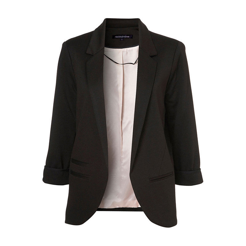 Autumn Fashion Women 7 Colors Slim Fit Blazer Jackets Notched Three Quarter Sleeve Blazer-Dollar Bargains Online Shopping Australia