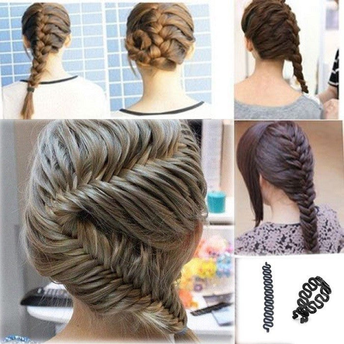 1 PC Women Lady French Hair Braiding Tool Braider Roller Hook With Magic Hair Twist Styling Bun Maker Hair Band Accessories-Dollar Bargains Online Shopping Australia