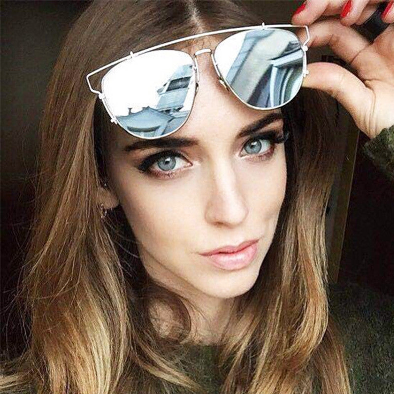 Fashion Classic TECHNOLOGIC Cat Eye Sunglasses Women Luxury Brand Metal Frame Vintage Sun Glasses Female Male Mirror Eyewear-Dollar Bargains Online Shopping Australia