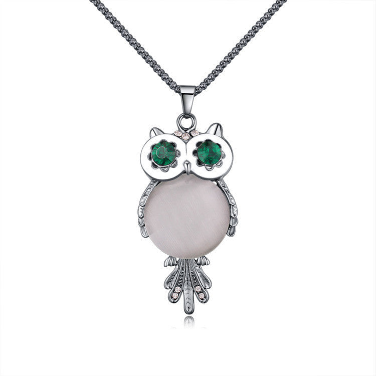 Brand Fashion Charms Crystal Owl Necklace Gem Cubic Zircon Diamond 18K Gold Long Chain Necklaces&Pendants Women Jewelry A329-Dollar Bargains Online Shopping Australia