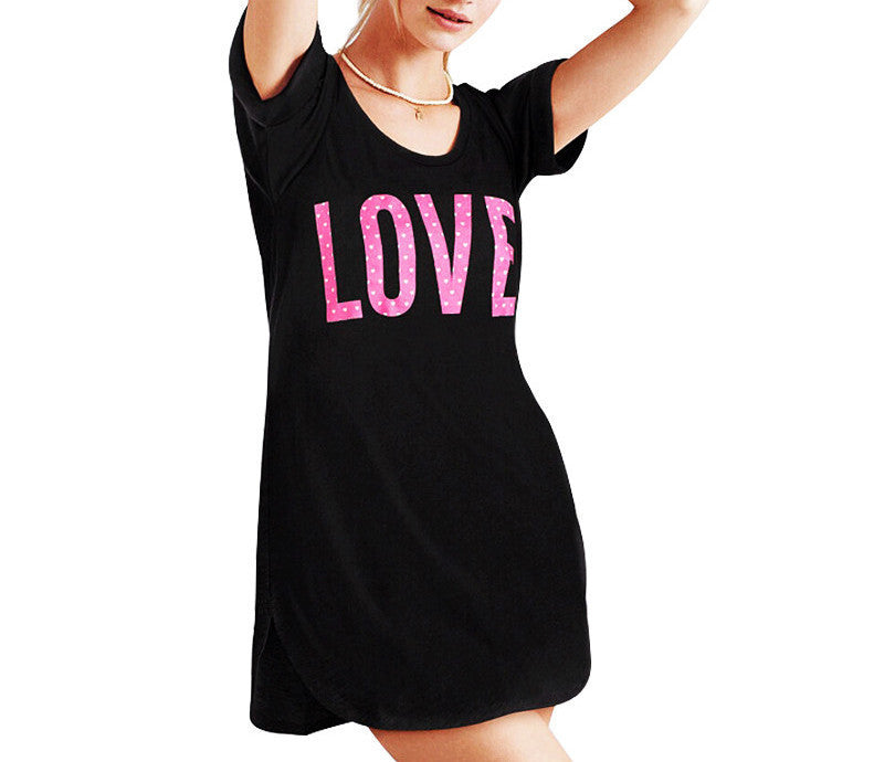 Women Sleepwear Female Nightdress Print Cotton Nightgown Cute Short-Sleeved Women's Home Clothes Sleepwear