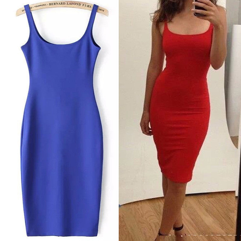 Online discount shop Australia - 7 Colour Women Simple Casual Dress Simple Brand Designer Sleeveless American Apparel Summer Style dresses Tango Vestidos Z1066