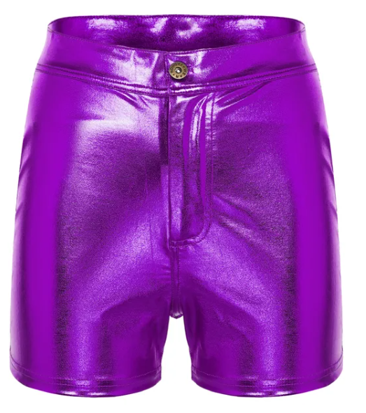 High Waist Shiny Stretch Women Girls Disco Short Pants Satin Shorts Pants Candy Color