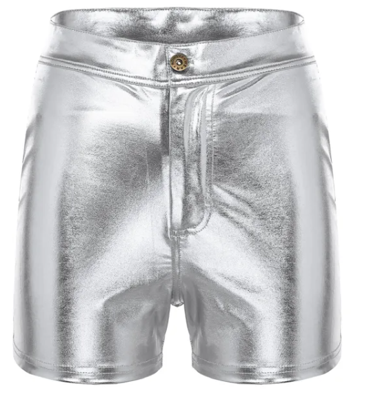 High Waist Shiny Stretch Women Girls Disco Short Pants Satin Shorts Pants Candy Color