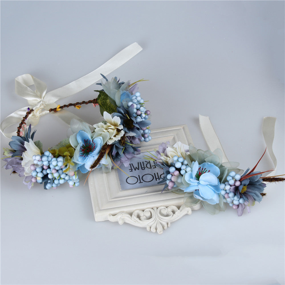 Dusty Blue - Blue and White Childrens Flower Crown Kit