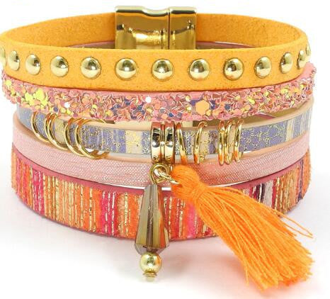 leather bracelet 6 color bracelets winter charm bracelets Bohemian bracelets&bangles for women Christmas gift B1627 - CelebritystyleFashion.com.au online clothing shop australia