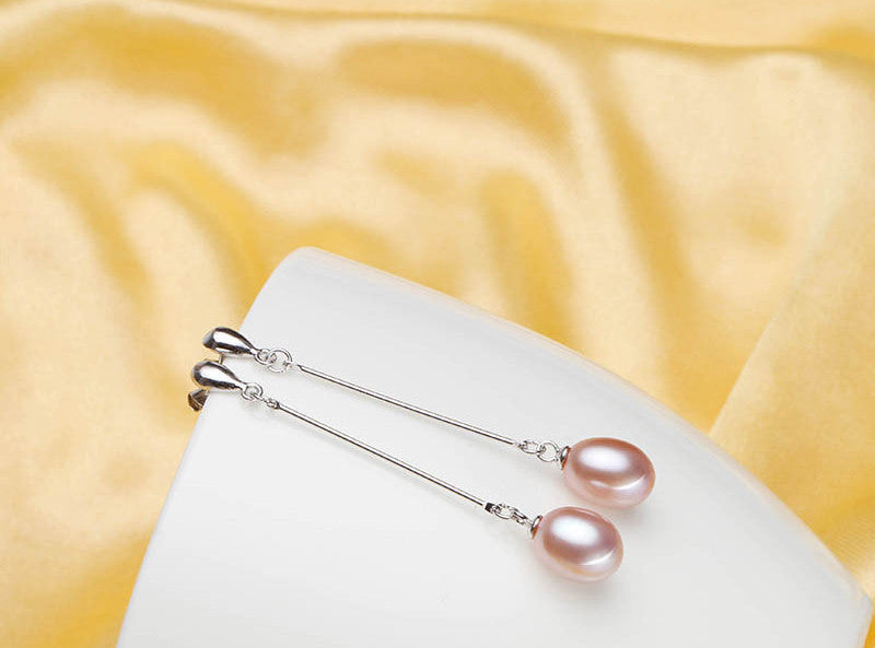 Top 925 silver earrings for women high quality genuine Grade AAAA water drop freshwater pearl earrings, 925 jewelry - CelebritystyleFashion.com.au online clothing shop australia