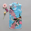 Fashion Chinese Style Flower Birds Cotton Children's Cloth Kids Qipao Dress Sleeveless Summer Girl's Dress - CelebritystyleFashion.com.au online clothing shop australia