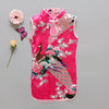 Fashion Chinese Style Flower Birds Cotton Children's Cloth Kids Qipao Dress Sleeveless Summer Girl's Dress - CelebritystyleFashion.com.au online clothing shop australia