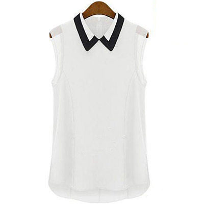  AusLook Plus Size Women White 12W Button Down Chiffon Blouse  Summer Clothing Sleeveless Clothes Loose Casual Tank Tops Henley V Neck  Shirt : Clothing, Shoes & Jewelry