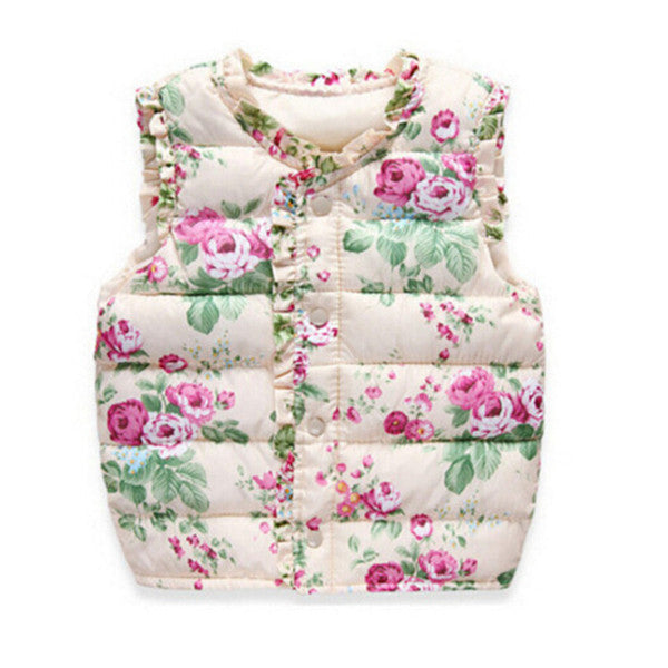 Baby girl vest deals with collar