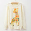 Cat party print Harajuku Wool Blend Brand Knitwear Sweaters Women's Pullover O-neck Long Sleeve fashion Slim Knitted Clothing - CelebritystyleFashion.com.au online clothing shop australia