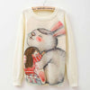 Cat party print Harajuku Wool Blend Brand Knitwear Sweaters Women's Pullover O-neck Long Sleeve fashion Slim Knitted Clothing - CelebritystyleFashion.com.au online clothing shop australia