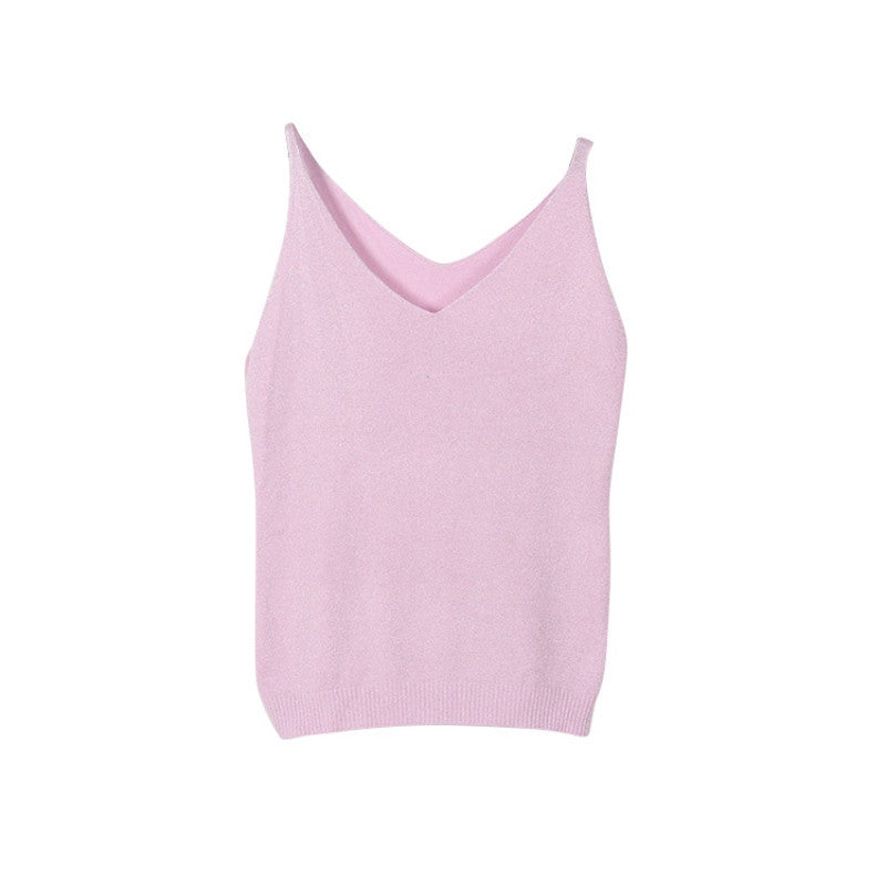 Sexy Women Fashion Knitting Vest Top Sleeveless V-Neck Blouse Casual T