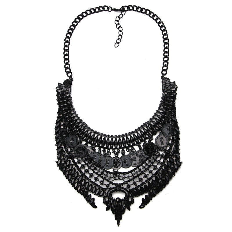 Fashion Women Gun Black Statement Necklaces Pendant Collier Female Collar Choker Maxi Boho Vintage Jewelry Chunky Necklace - CelebritystyleFashion.com.au online clothing shop australia