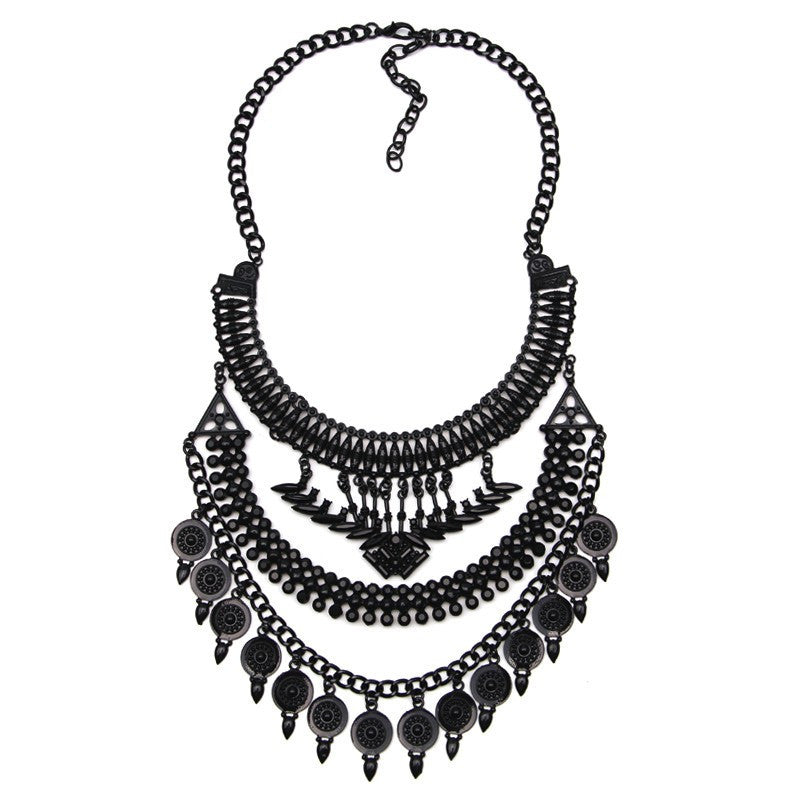 Fashion Women Gun Black Statement Necklaces Pendant Collier Female Collar Choker Maxi Boho Vintage Jewelry Chunky Necklace - CelebritystyleFashion.com.au online clothing shop australia