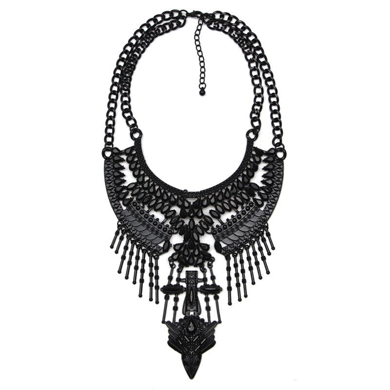 Fashion Women Gun Black Statement Necklaces Pendant Collier Female Collar Choker Maxi Boho Vintage Jewelry Chunky Necklace - CelebritystyleFashion.com.au online clothing shop australia