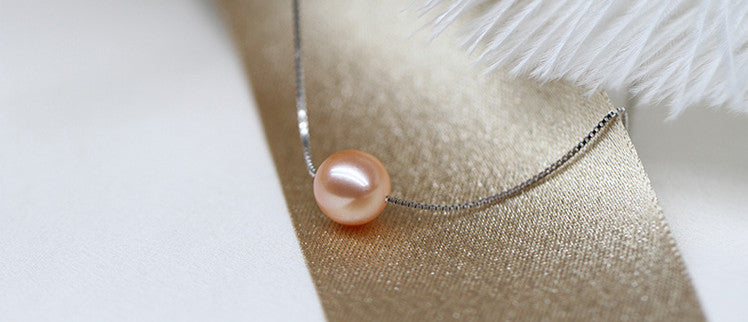 Single Pearl Necklace, 925 Sterling Silver & 6-7MM Natural Pearl Choker Necklace, June Birthstone Bridesmaids Gifts JANE - CelebritystyleFashion.com.au online clothing shop australia