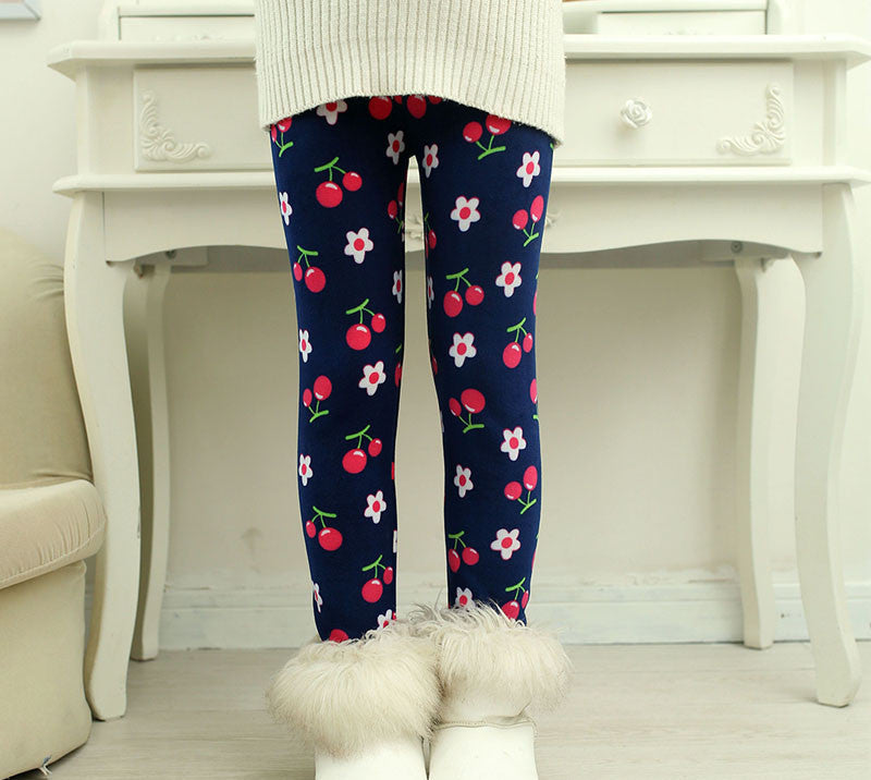 winter girls leggings Children's 3-9 Y Warm Pant All-Match Fleece thic