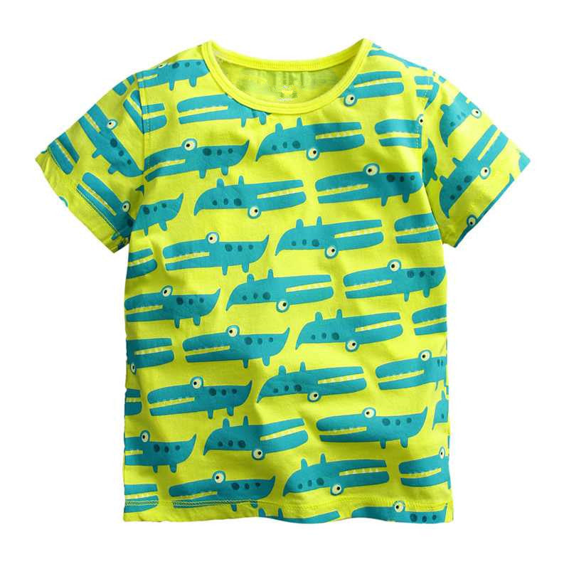 nsendm Boys Shirt Big Kid Clothes Boys Surf T Shirts Toddler Boys T Shirt  Short Sleeve Shirt Print Cotton Summer Tops Tees Sharks Graphic Tops for( Yellow,85-90CM) 