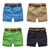 boy child half length pants shorts belt New Kids Summer pants baby solid casual pants - CelebritystyleFashion.com.au online clothing shop australia