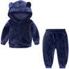 Baby Boys Girls Velvet Hooded Clothing Set Kids Jacket Coat Pants Suit for Sports Suits Tracksuits Toddler Children Clothes Set