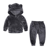 Baby Boys Girls Velvet Hooded Clothing Set Kids Jacket Coat Pants Suit for Sports Suits Tracksuits Toddler Children Clothes Set