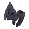 Baby Boys Girls Velvet Hooded Clothing Set Kids Jacket Coat Pants Suit for Sports Suits Tracksuits Toddler Children Clothes Set