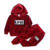 Baby Boys Girls Velvet Hooded Clothing Set Kids Jacket Coat Pants Suit for Sports Suits Tracksuits Toddler Children Clothes Set